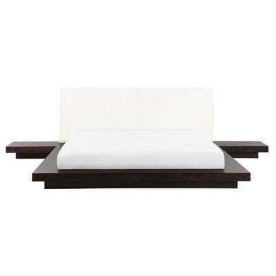 Beliani Bed Zen 160 X 200 Cm (Eu King Size) Dark Ash Wood - image 1