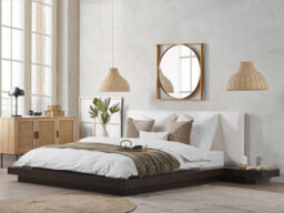 Beliani Bed Zen 160 X 200 Cm (Eu King Size) Dark Ash Wood - thumbnail 2