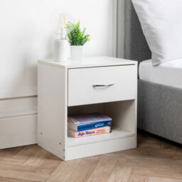 Home Treats 1 Drawer Bedside Table White (Set Of 2) - thumbnail 4