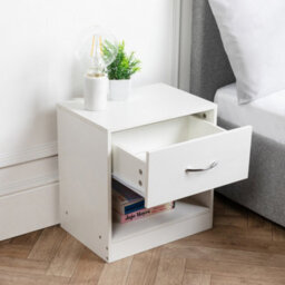 Home Treats 1 Drawer Bedside Table White (Set Of 2) - thumbnail 5