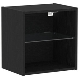 Berkfield Wall Cabinets With Led Lights 2 Pcs Black Oak 40X30X30 Cm - thumbnail 6