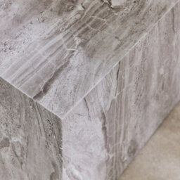 Sweeek - Pair Of Square Coffee Tables With Marble Effect Paros Grey 58X58X40 Cm - thumbnail 6