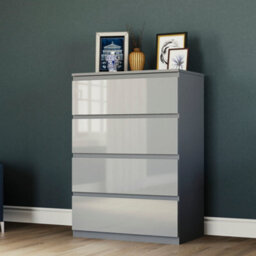 Lassic Vida Designs Glinton 4 Drawer Chest (100% Fsc), Grey - thumbnail 4