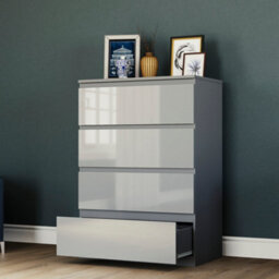 Lassic Vida Designs Glinton 4 Drawer Chest (100% Fsc), Grey - thumbnail 5