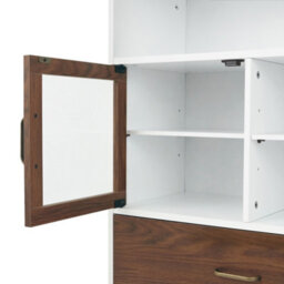 Teamson Home Bathroom Floor Cabinet, Wooden Cabinet With Drawer, Bathroom Storage, Walnut/white - thumbnail 8