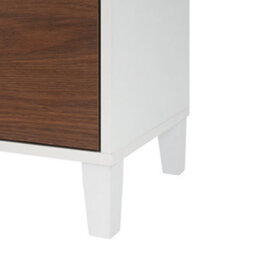 Teamson Home Bathroom Floor Cabinet, Wooden Cabinet With Drawer, Bathroom Storage, Walnut/white - thumbnail 6