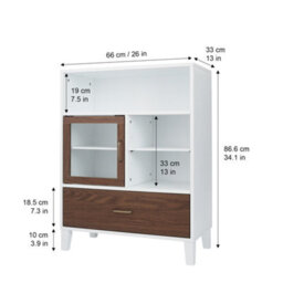 Teamson Home Bathroom Floor Cabinet, Wooden Cabinet With Drawer, Bathroom Storage, Walnut/white - thumbnail 4