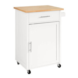 Sobuy Fkw102-Nw, Kitchen Trolley Cart Kitchen Storage Trolley Kitchen Cabinet Cupboard,w65Xd45.7Xh90