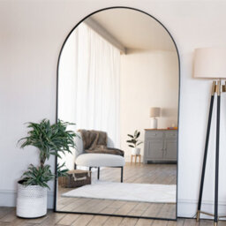 Jōbū Jobu Home - Akiko - Full Length Black Metal Arched Mirror - 200Cm X 120Cm - thumbnail 1