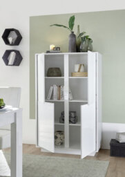 FurniComp LTD Furnicomp Glacia 4 Door 145Cm  White Gloss Highboard - thumbnail 2