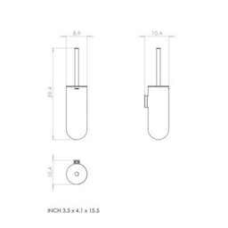 Cosmic Toilet Brush, Wall Mounted, White, Award-Winning Design, Geyser Collection - thumbnail 7