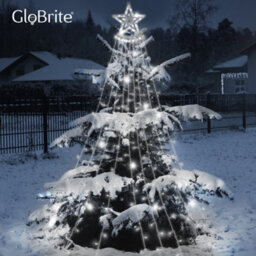 Globrite Outdoor Curtain Star Fairy Light - 350 Led - (Warm White) - Waterproof Window Waterfall Light - Plug In - thumbnail 4