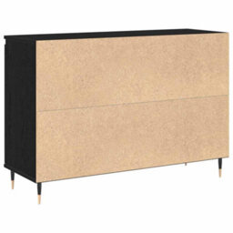 Berkfield Sideboard With Doors & Drawers Black Oak 101,5X35X70 Cm - thumbnail 8