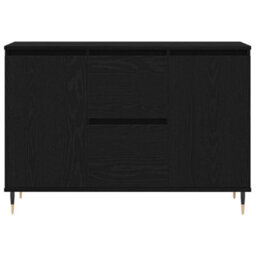 Berkfield Sideboard With Doors & Drawers Black Oak 101,5X35X70 Cm - thumbnail 6