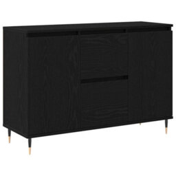 Berkfield Sideboard With Doors & Drawers Black Oak 101,5X35X70 Cm - thumbnail 2