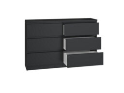 Topeshop Malwa M6 Black 6 Drawer Chest Of Drawers 120 X 75 X 40 Cm - thumbnail 1