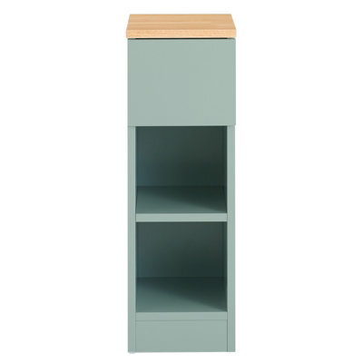 Sobuy Fbt111-Gr, Slim Bedside Table Bedside Cabinet Narrow Side Table Nightstand With Drawer And 2 Shelves For Bedroom, Green - image 1