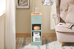 Sobuy Fbt111-Gr, Slim Bedside Table Bedside Cabinet Narrow Side Table Nightstand With Drawer And 2 Shelves For Bedroom, Green - thumbnail 2