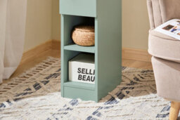 Sobuy Fbt111-Gr, Slim Bedside Table Bedside Cabinet Narrow Side Table Nightstand With Drawer And 2 Shelves For Bedroom, Green - thumbnail 5