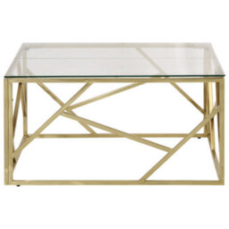 Berkfield Coffee Table Gold Stainless Steel And Tempered Glass - thumbnail 3