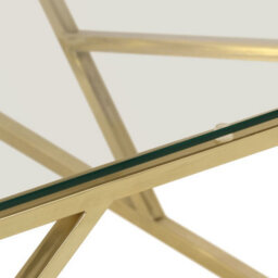 Berkfield Coffee Table Gold Stainless Steel And Tempered Glass - thumbnail 7