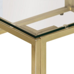 Berkfield Coffee Table Gold Stainless Steel And Tempered Glass - thumbnail 5