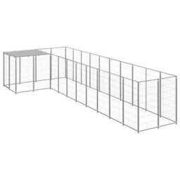 Berkfield Dog Kennel Silver 7.26 M2 Steel