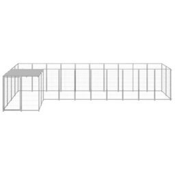 Berkfield Dog Kennel Silver 7.26 M2 Steel - thumbnail 2