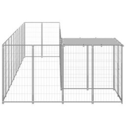 Berkfield Dog Kennel Silver 7.26 M2 Steel - thumbnail 3