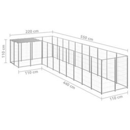 Berkfield Dog Kennel Silver 7.26 M2 Steel - thumbnail 6