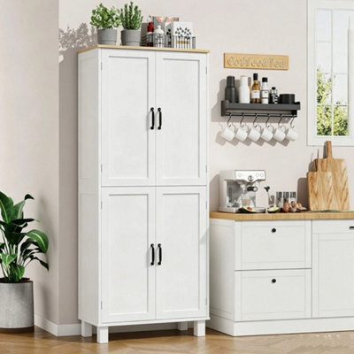 Tall Kitchen Cupboard, 170.5Cm Tall Kitchen Storage Cabinet With 4 Wooden Doors - image 1
