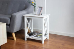 Spot On Dealz Small Side Table Bedside Tables 2 Tier Night Stand Occasional Slim Narrow Storage Contemporary Wooden - thumbnail 1