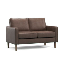 Furnishings For Less UK Bexhill Brown Faux Leather 3 Piece Sofa Suite 2 Seater And 2 Armchairs - thumbnail 2