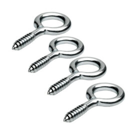 4X Screw Eyes 75X7.3mm Bzp Steel - Rust-Resistant Hooks For Hanging Cables, Lights - Indoor & Outdoor Use - thumbnail 1