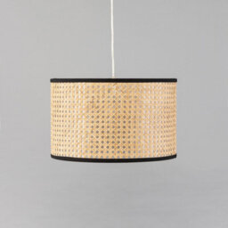 Litecraft Grace Rattan Cylinder Natural Lamp Shade - thumbnail 4