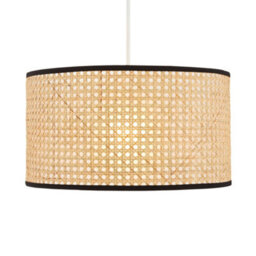 Litecraft Grace Rattan Cylinder Natural Lamp Shade - thumbnail 2