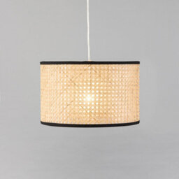 Litecraft Grace Rattan Cylinder Natural Lamp Shade - thumbnail 3
