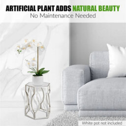 Artificial Orchid Flower Display In Pot 55Cm White Realistic - thumbnail 5