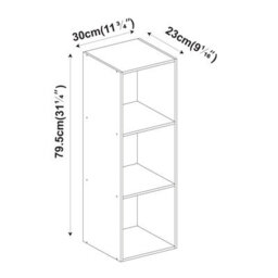 Urbn-Living Urbnliving Height 79.5Cm 3 Shelf Wooden Bookcase Shelving Colour Beech Display Storage Shelf Unit Shelves - thumbnail 2