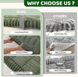 Thick Sofa Cover, Non-Slip Leather Protector, Corner Soft Blanket, Rug (Green, 70 X 150 Cm) - thumbnail 6