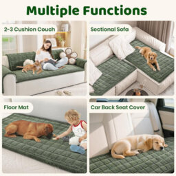 Thick Sofa Cover, Non-Slip Leather Protector, Corner Soft Blanket, Rug (Green, 70 X 150 Cm) - thumbnail 3