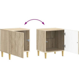 Bedside Cabinet Tables X 2 Bedroom Nightstand Storage Units - thumbnail 4