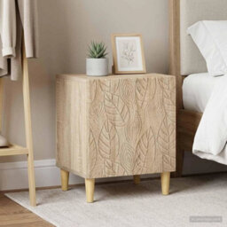 Bedside Cabinet Tables X 2 Bedroom Nightstand Storage Units - thumbnail 1