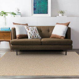Livabliss Becki Owens Kimi-Modern Brown Tan Grey Solid And Border Fringe Living Dining Bedroom Jute Rug 160 X 213 Cm Easy Care, Non Shedding - thumbnail 2
