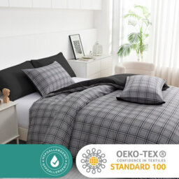 Lazzaro Luxury Microfiber Double Duvet Cover Set Durable Lightweight Bedding Sets With Zipper Closure - thumbnail 5
