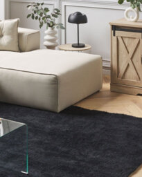 Beliani Shaggygy Rug Demre Black 140 X 200 Cm - thumbnail 2