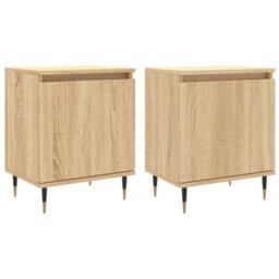 Berkfield Bedside Cabinets 2 Pcs Sonoma Oak 40X30X50 Cm Engineered Wood - thumbnail 2