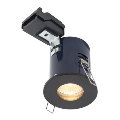 Plum&clay Iris Matt Black Recessed Gu10 Downlight Ceiling Spotlight Fire Rated Fitting Ip65
