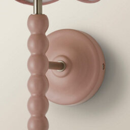 Valuelights Bobbin Pair Of Pink Wall Lights With Trim Scallop Shades - thumbnail 6
