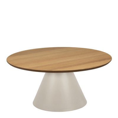 Furniture To Go Soli Round Coffee Table In Oak/grey 85X40Cm - image 1